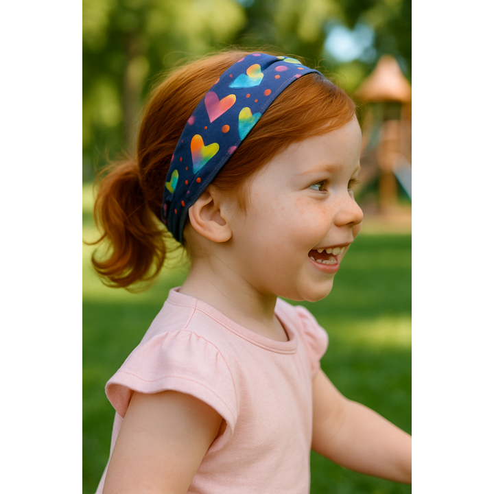 Diademas Infantiles de Tela Corazones