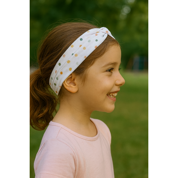 Diademas Infantiles de Tela Topitos