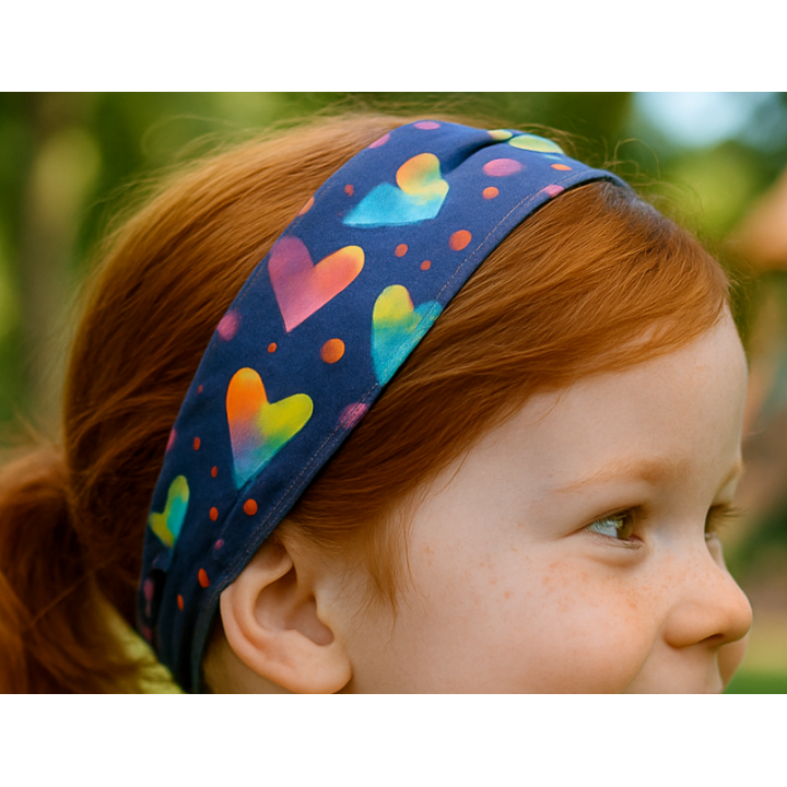 Diademas Infantiles de Tela Corazones