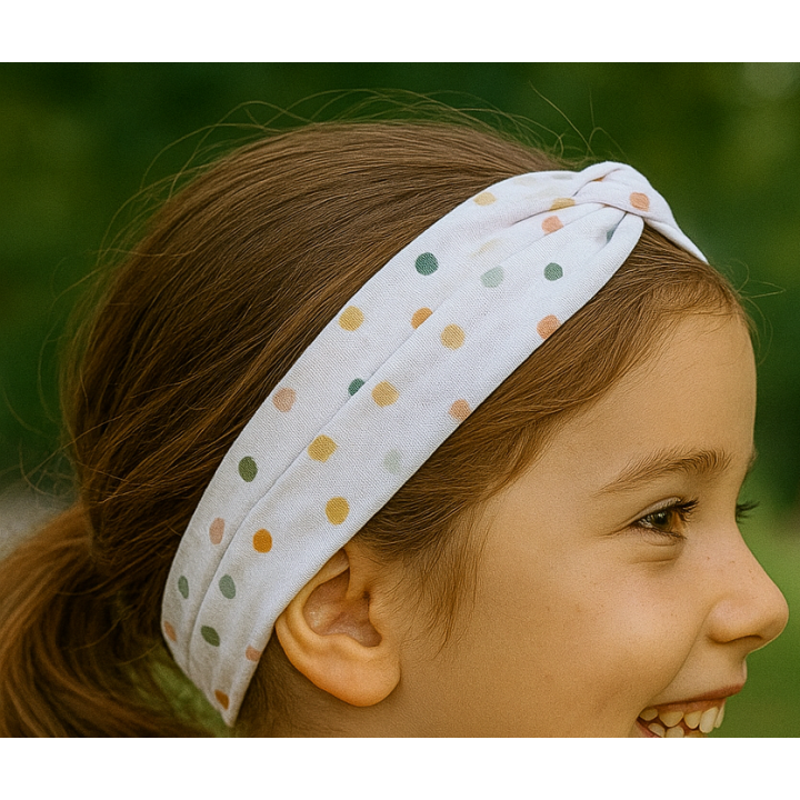 Diademas Infantiles de Tela Topitos