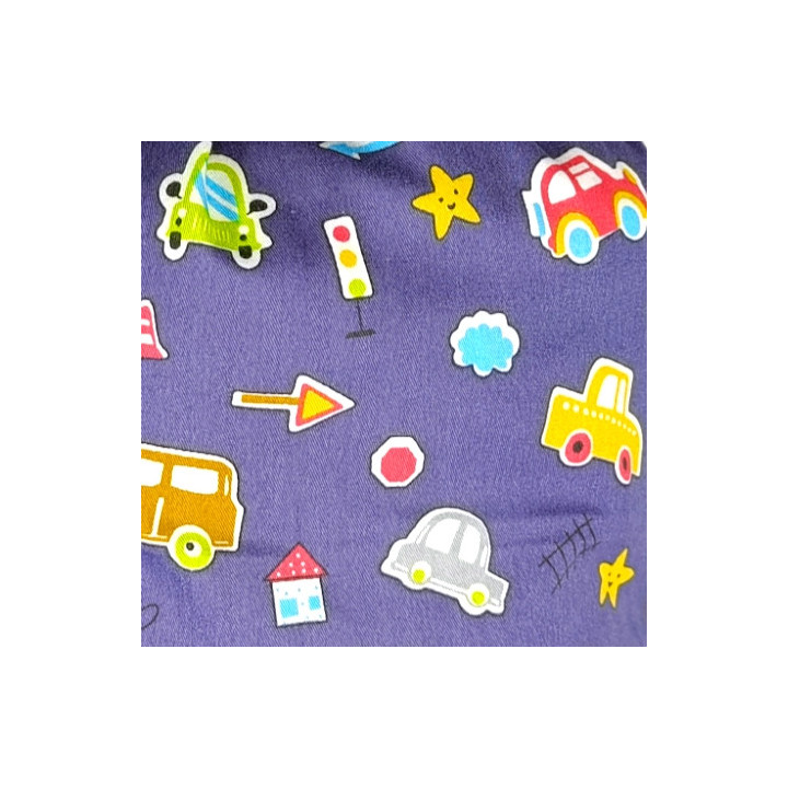 Bolsas de desayuno y merienda infantiles coches azul