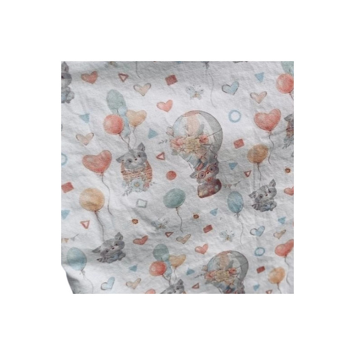 Bolsita impermeable infantil mapaches globos