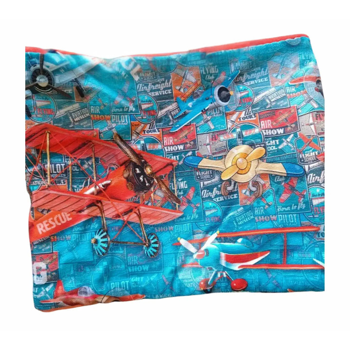 Braga de cuello infantil con estampado de aviones retro