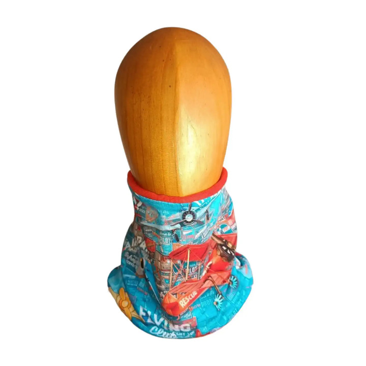 Braga de cuello infantil reversible con polar rojo