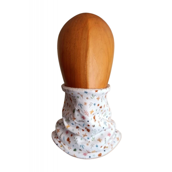 Braga de cuello infantil con estampado de flores y hojas