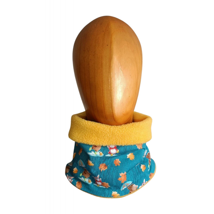 Cuello polar infantil Ositos Otoño con interior polar suave color mostaza