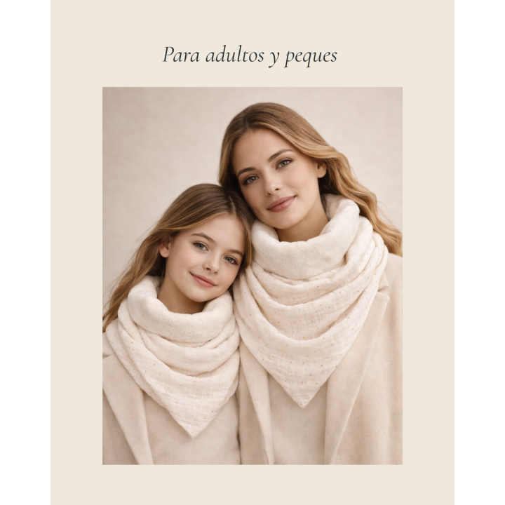 Bufanda triangular doble gasa constelación blanca | by.Cuqui