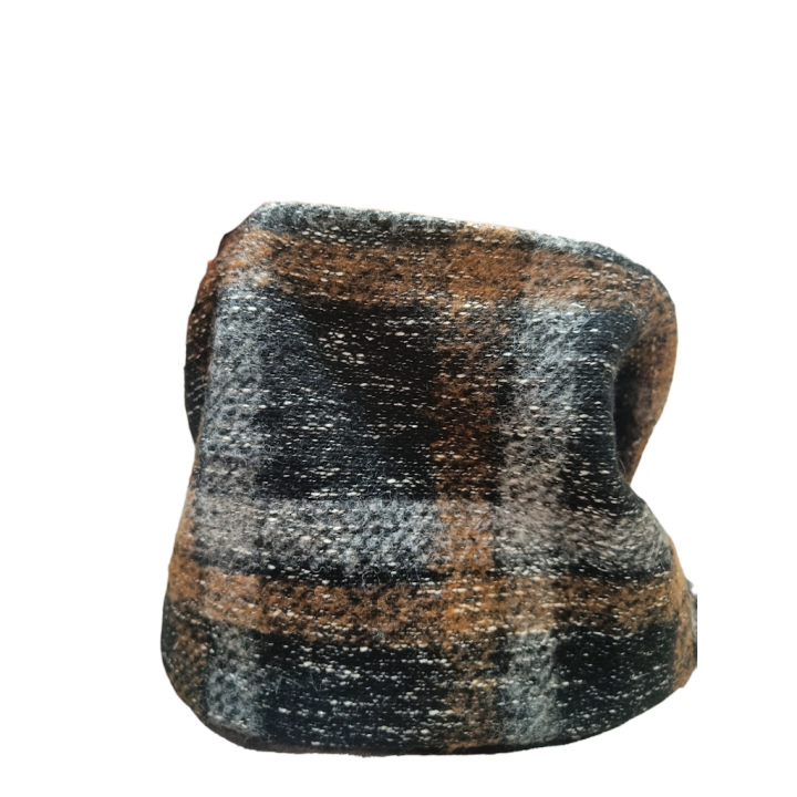 Bufanda infinita reversible tweed café grafito | by.Cuqui