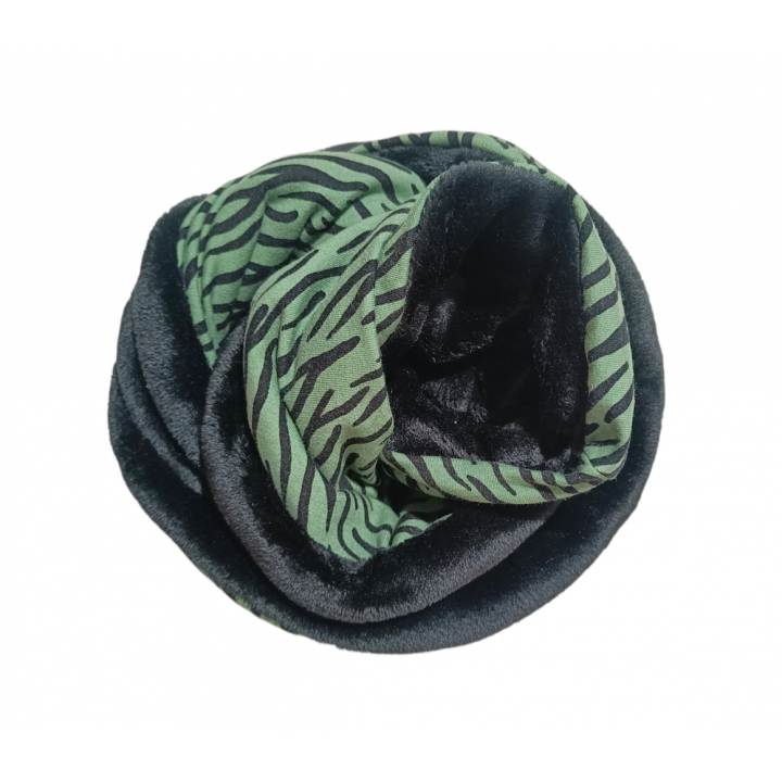 bufanda infinita franela animal print verde