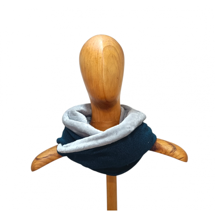 bufanda infinita canalé azul