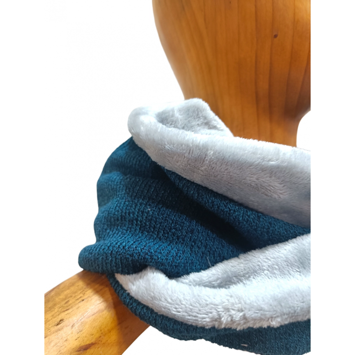 bufanda infinita canalé azul