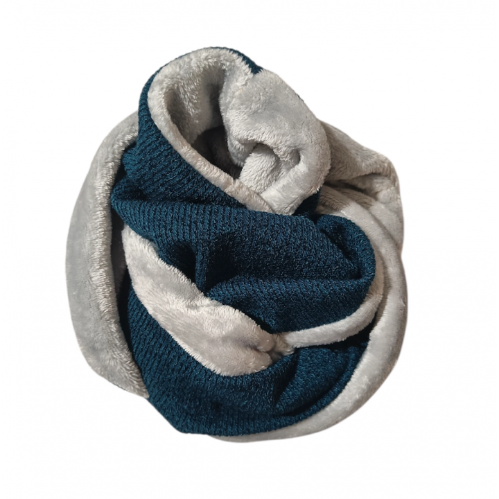 bufanda infinita canalé azul