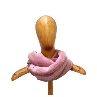 bufanda infinita canalé rosa