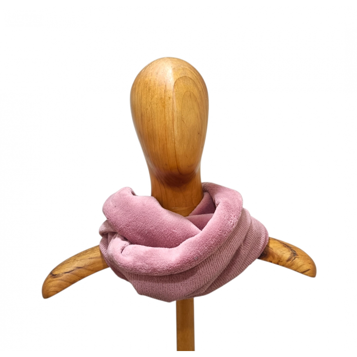 bufanda infinita canalé rosa
