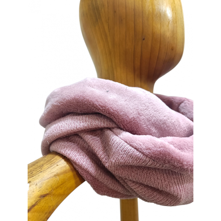 bufanda infinita canalé rosa