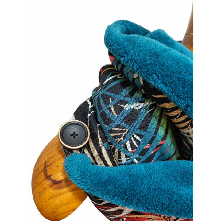 bufanda pico con capucha hojas multicolor