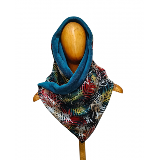 bufanda pico con capucha hojas multicolor