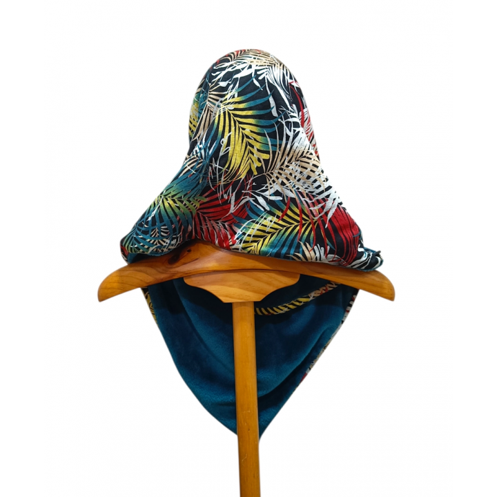 bufanda pico con capucha hojas multicolor