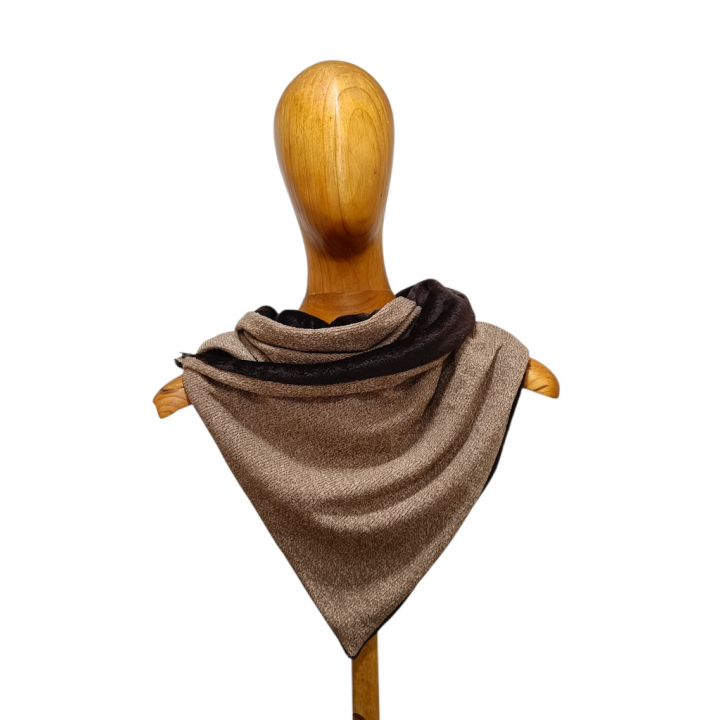 bufanda pico con capucha canalé marrón