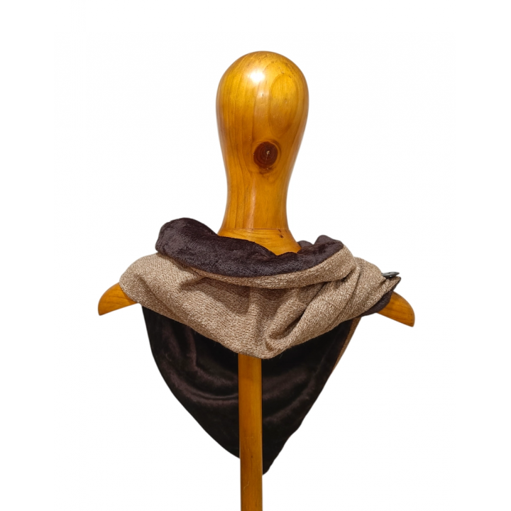 bufanda pico con capucha canalé marrón