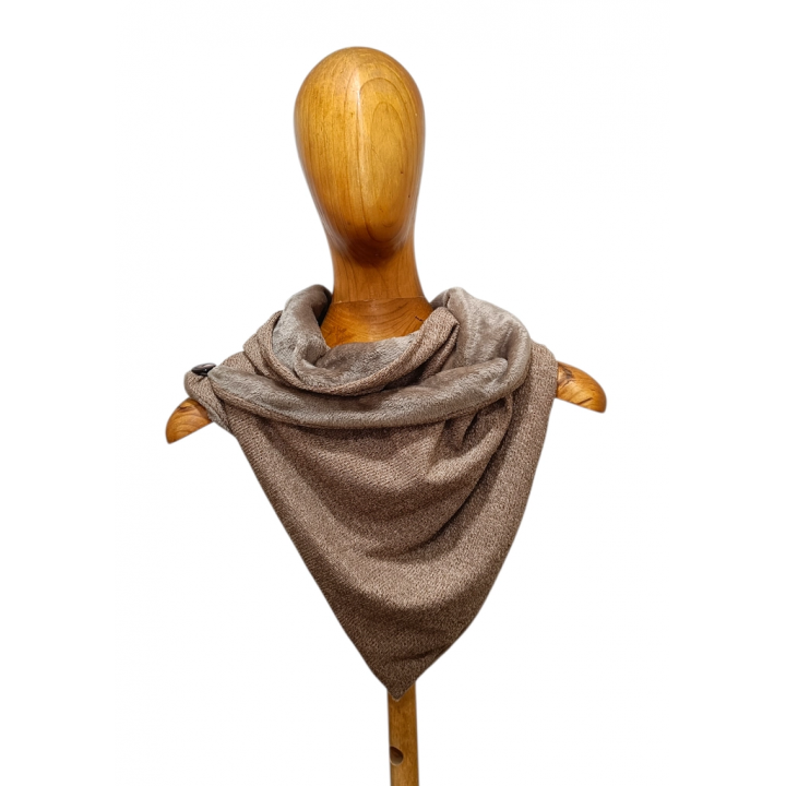 bufanda pico con capucha canalé marrón
