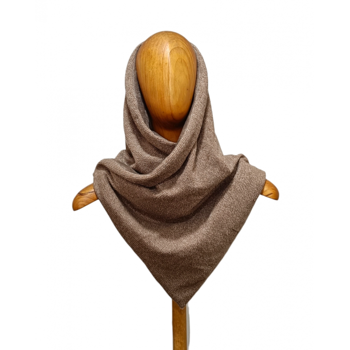 bufanda pico con capucha canalé marrón