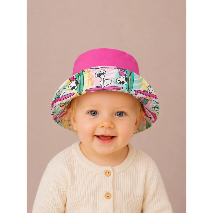 Reverso del gorrito de pescador Snoopy con tela combinada – By.Cuqui