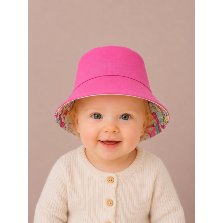 Reverso del gorrito de pescador Snoopy con tela combinada – By.Cuqui