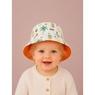 Gorrito de pescador reversible estampado Vacaciones hecho a mano en algodón – By.Cuqui