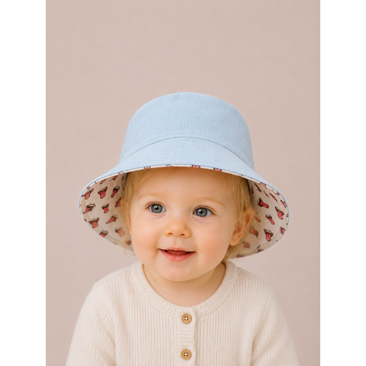 Reverso del gorrito de pescador Lenguas con tela combinada – By.Cuqui