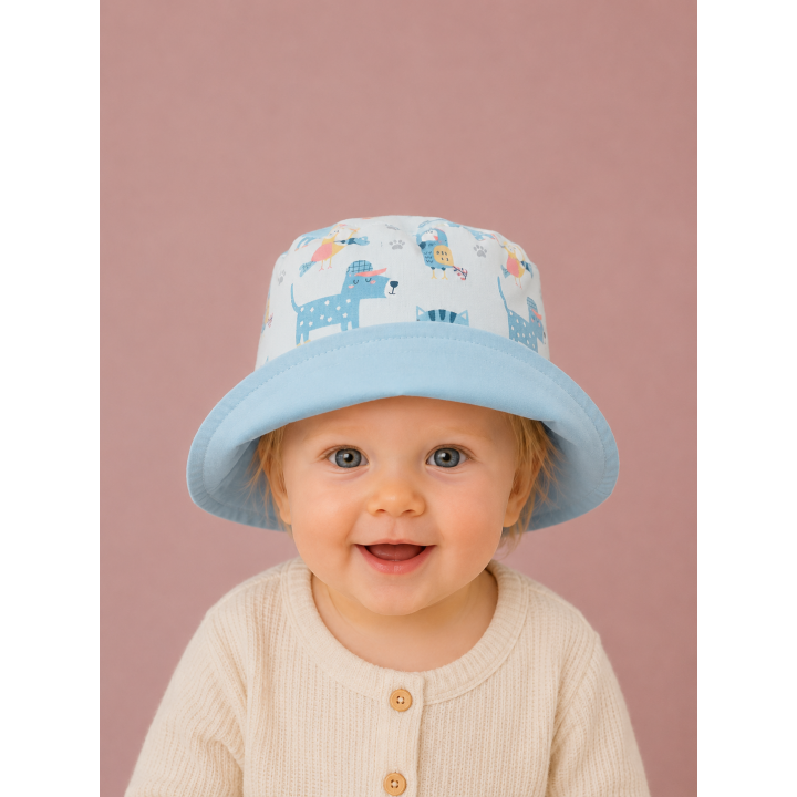 Gorrito de pescador reversible estampado Tucán hecho a mano en algodón – By.Cuqui