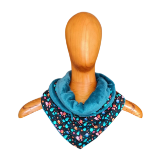 Bufanda de punto y coralina mediana