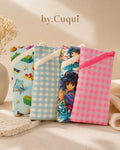 Funda de gafas de tela con cremallera diagonal