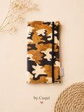 Kit dental Camuflaje marrón con rizo beige, cerrado en vista frontal