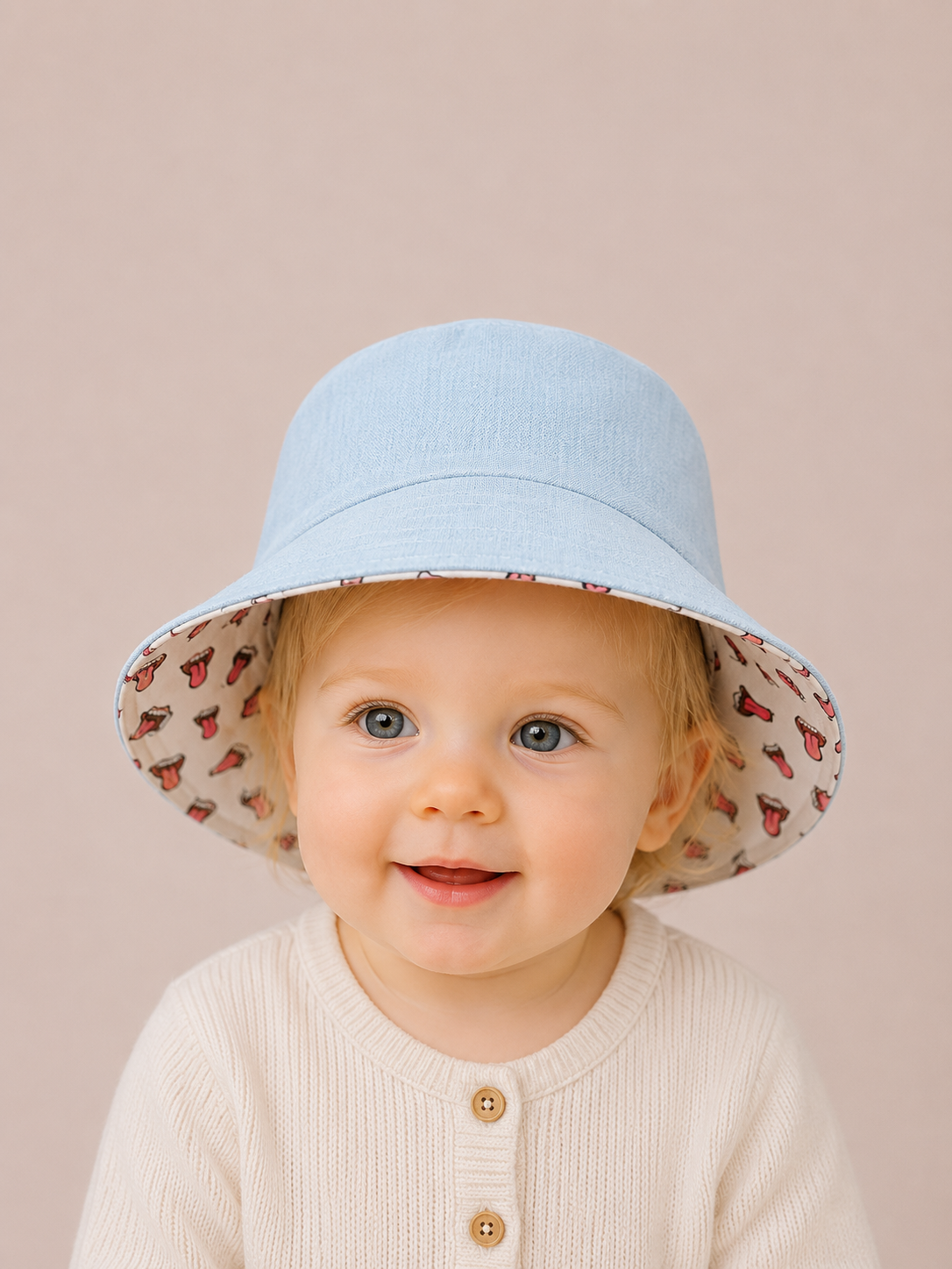 Gorrito pescador reversible Lenguas con reverso tejano de verano [Variant: Tejano de verano]