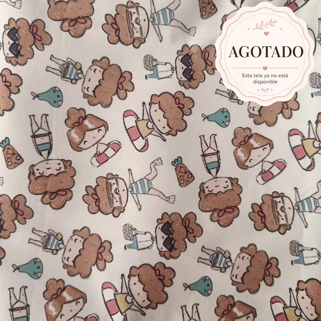Telas de algodón disponibles para productos personalizados de bebé e infantil by.Cuqui [Variant: Piscina]