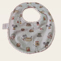 Babero impermeable 0–6 meses Ratitas reposteras con rizo de algodón blanco roto, vista frontal