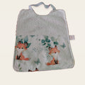 Babero infantil Zorritos con rizo de algodón beige y cuello elástico