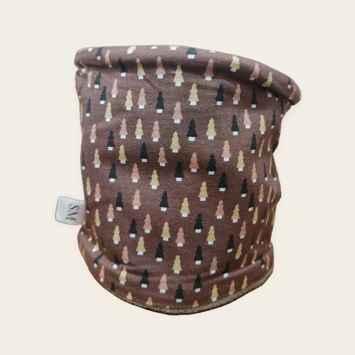 Braga de cuello infantil Abetos con el cuello doblado y el polar visón visible