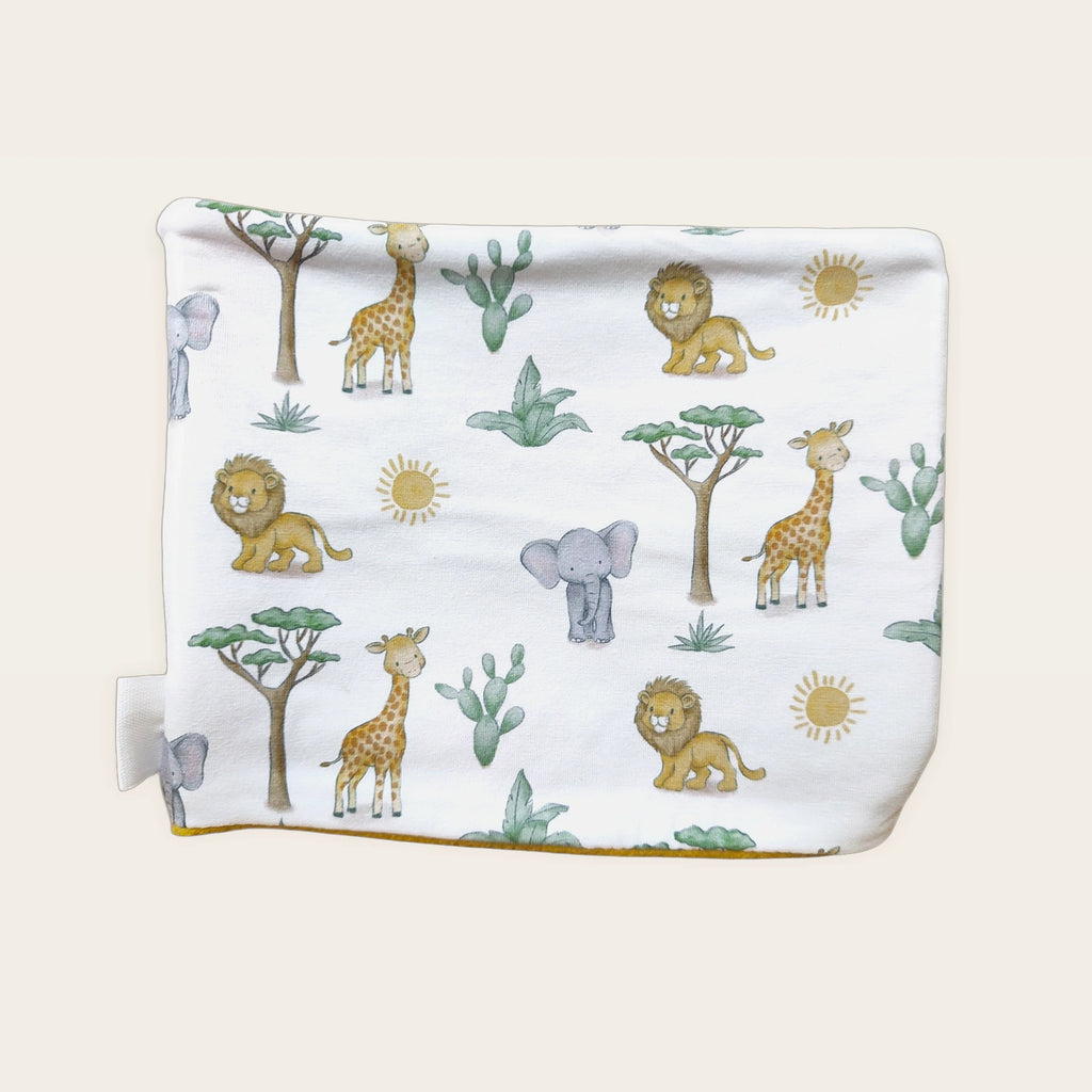 Braga de cuello infantil Animalitos de la sabana Baobab colocada en plano [Variant: Amarillo]