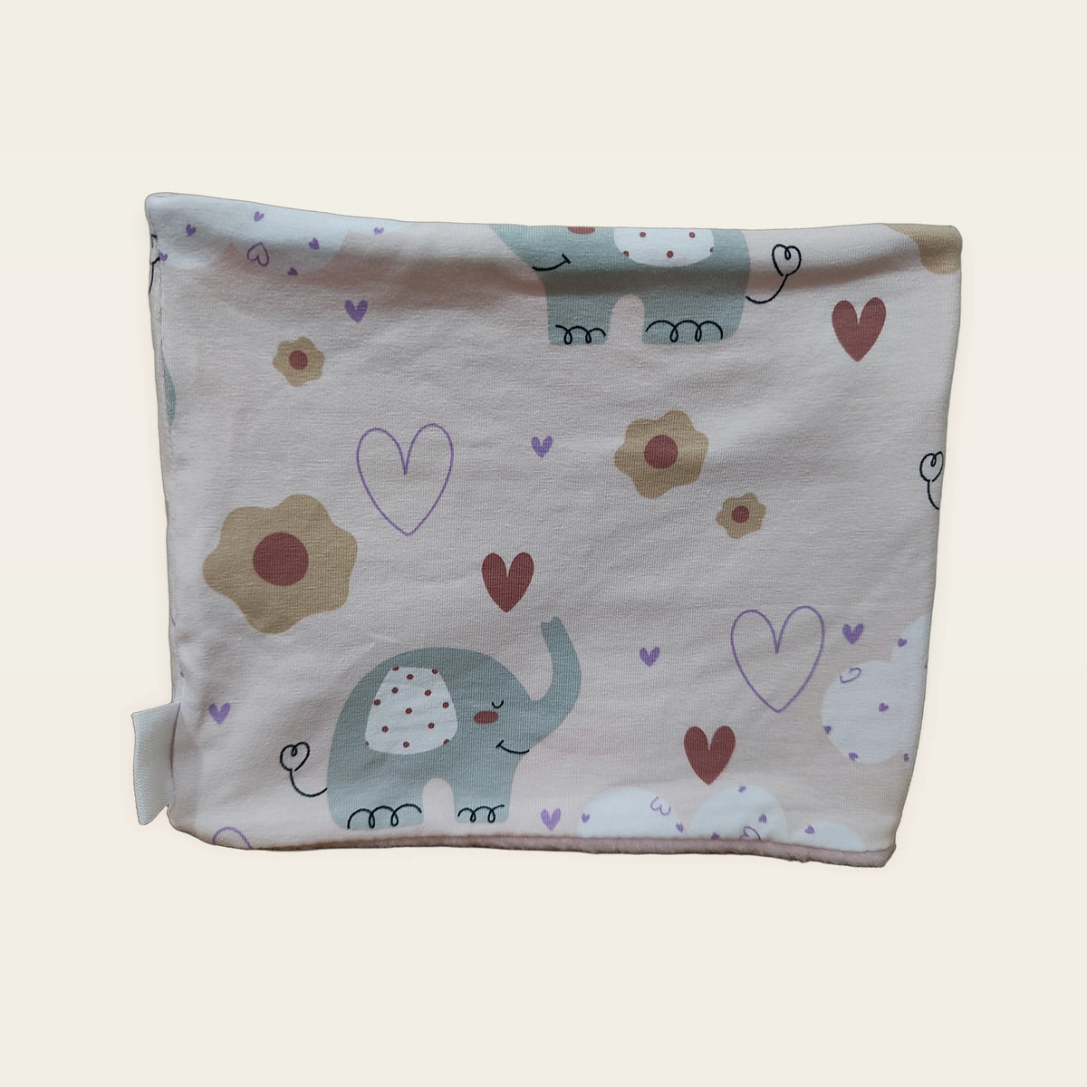Braga de cuello infantil Elefantes rosa colocada en plano [Variant: Rosa]