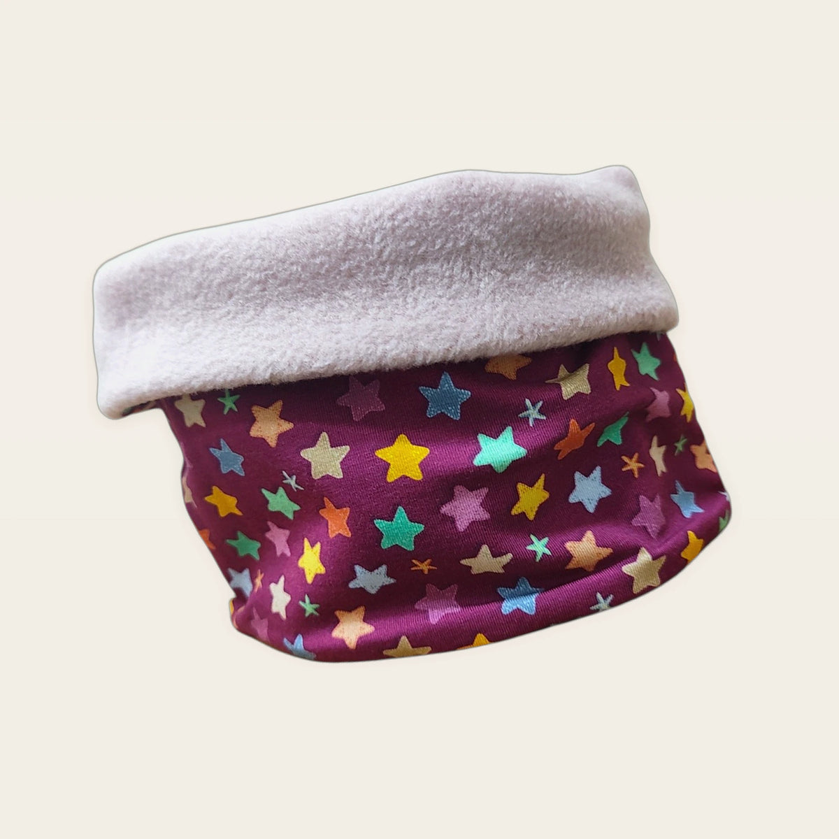 Braga de cuello infantil Estrellas estirada, vista del anverso estampado [Variant: Nude]