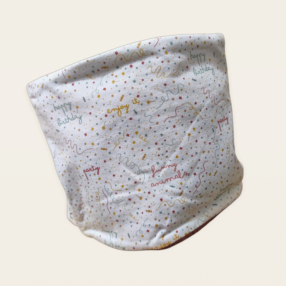 Braga de cuello infantil Party estirada, vista del anverso estampado