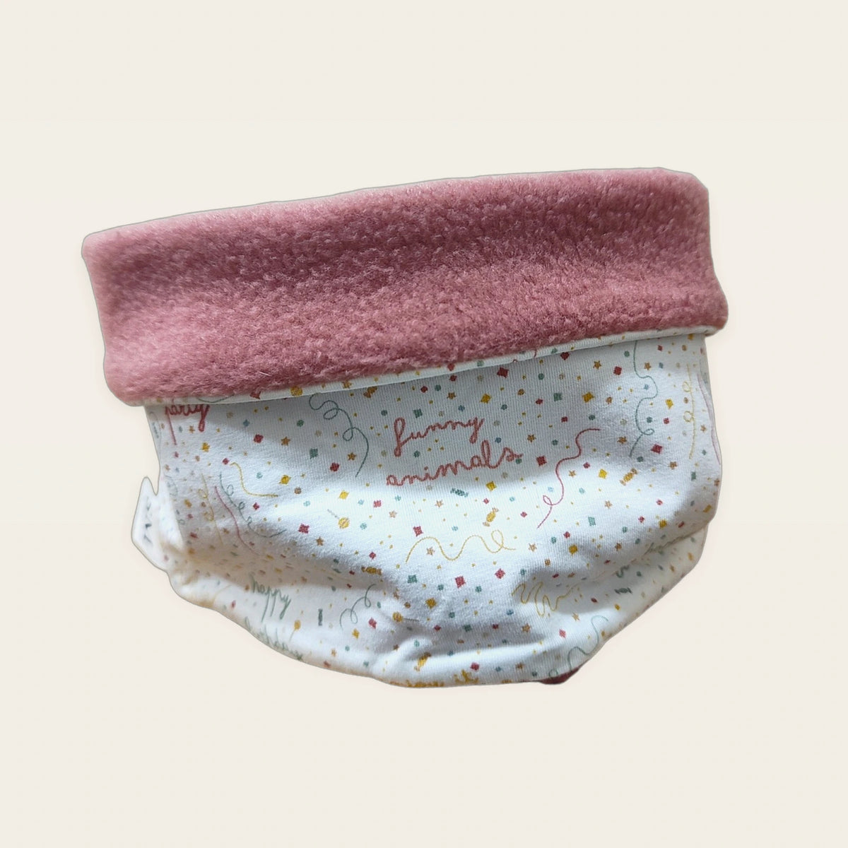 Braga de cuello infantil Party con el cuello doblado y el polar old rose visible