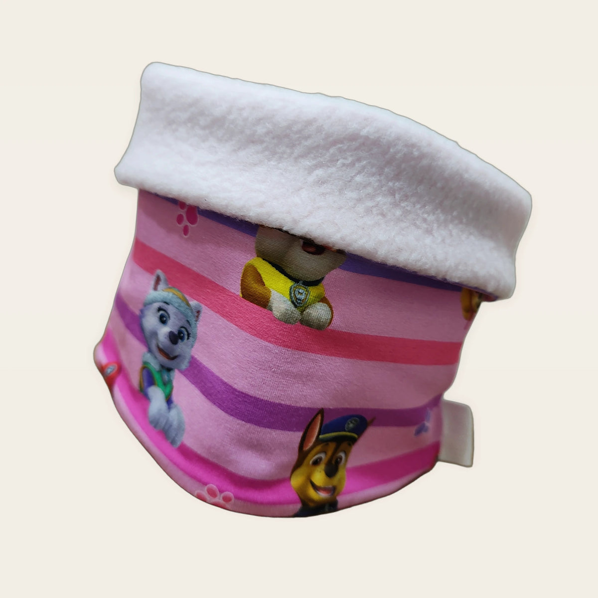 Braga de cuello infantil Perretes rayas rosa con interior de polar rosa [Variant: Rosa]