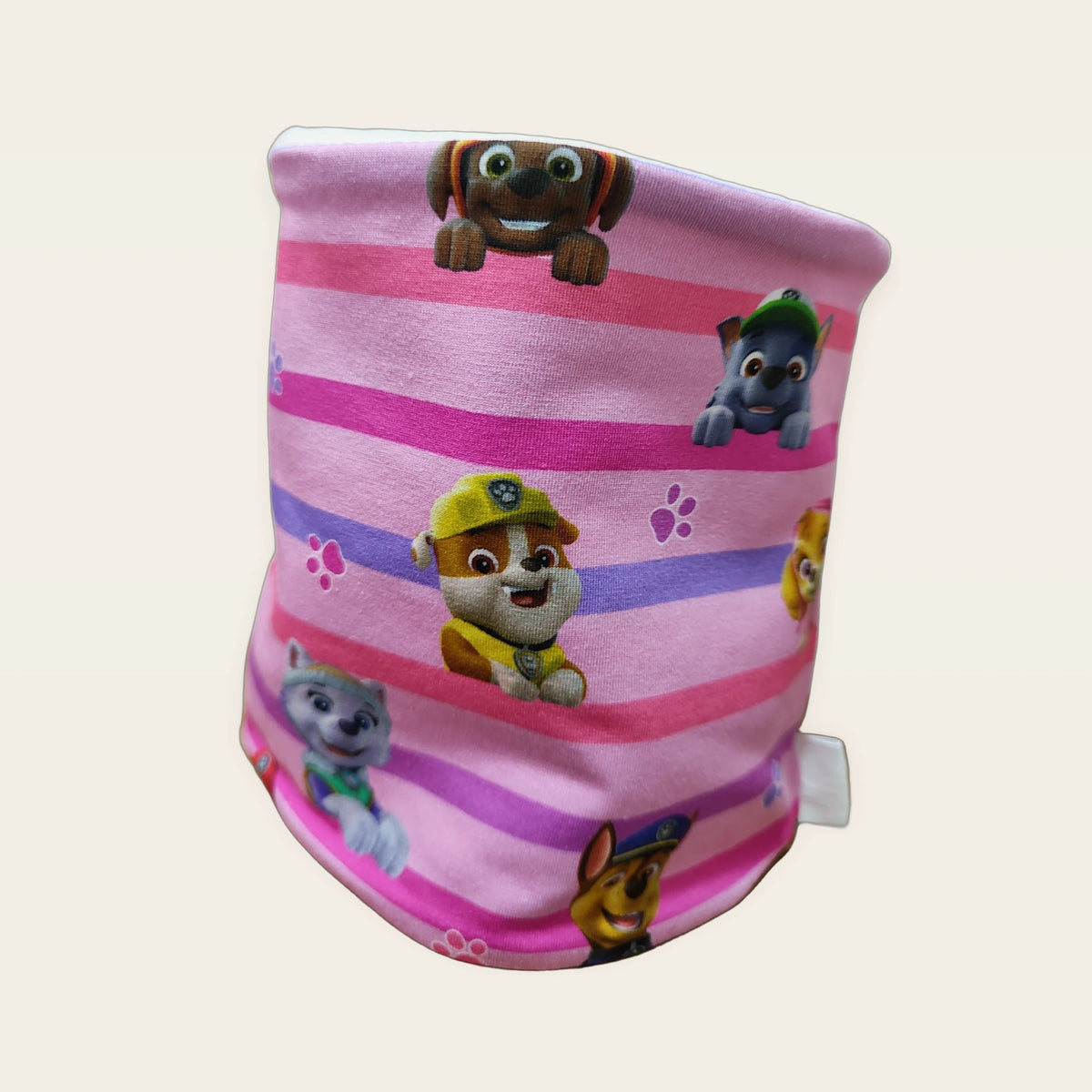 Braga de cuello infantil Perretes rayas rosa con interior de polar rosa [Variant: Rosa]