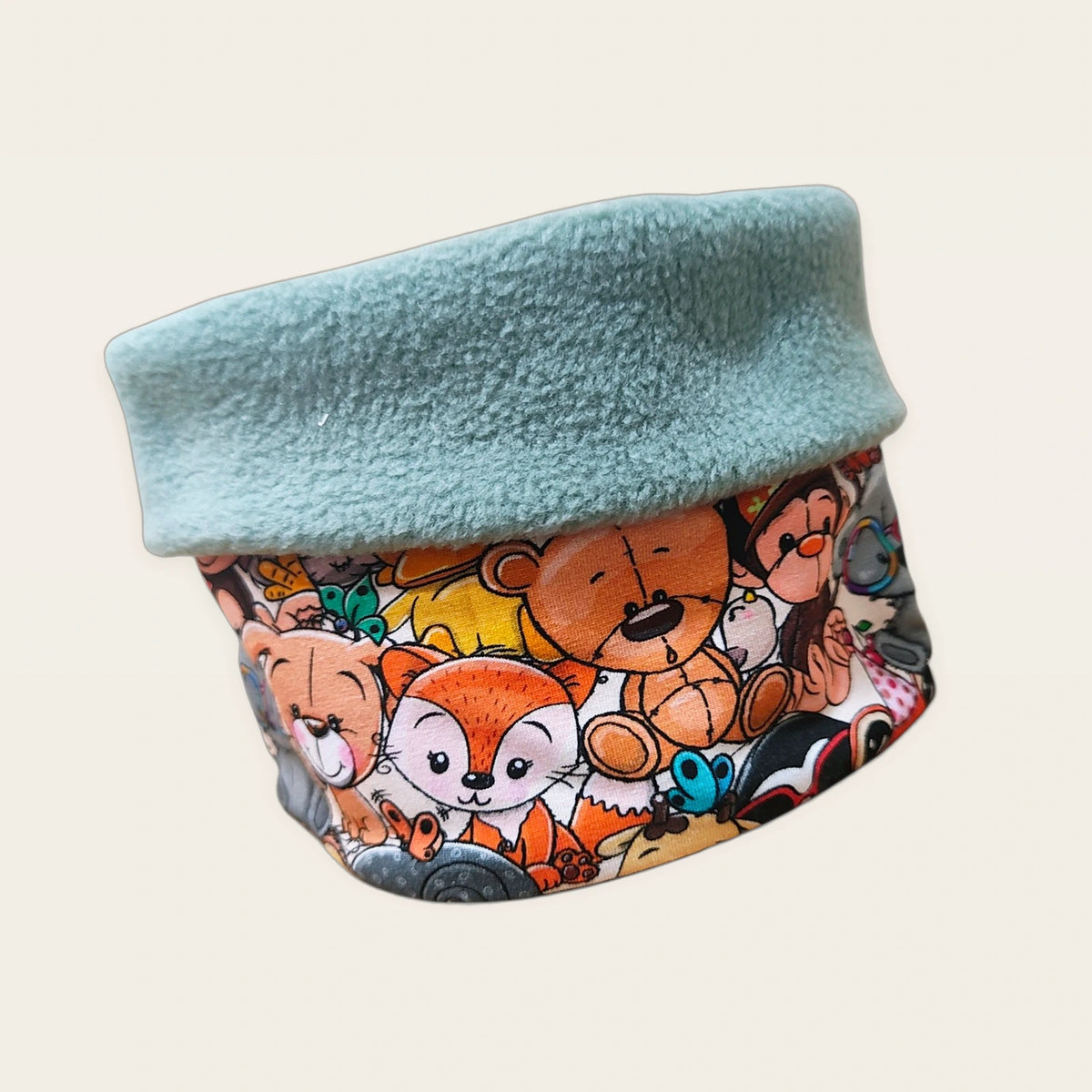 Braga de cuello infantil Peluches con el cuello doblado y el polar pale mint visible [Variant: Pale mint]