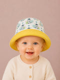 Gorrito de pescador reversible Cebritas para bebé hecho a mano en algodón [Variant: Amarillo sol]