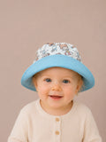 Gorrito de pescador reversible Piscina hecho a mano en algodón para bebé [Variant: Azul cielo]