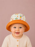 Gorrito de pescador reversible Vacaciones hecho a mano en algodón para bebé [Variant: Naranja]